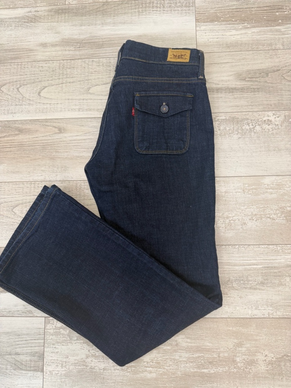 Vintage Levi's 545 Low Bootcut Jeans Dark Wash Flap Pocket Womens 10 M Y2K